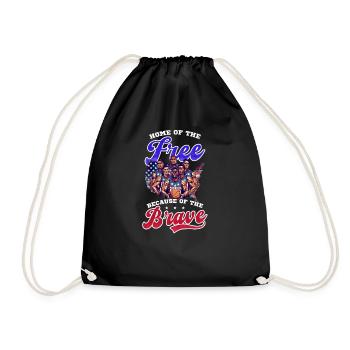 4. Juli Basketball Home Of Free Weil Mutig - Turnbeutel - Schwarz - Vorne