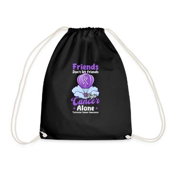 Testicular Cancer Awareness Friends Fight Alone - Drawstring Bag - black - Front