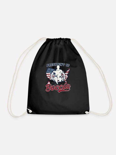 Boccia Player President Of Boccia - Drawstring Bag - black