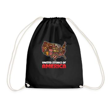 Patriotic Chef United Steaks of America - Drawstring Bag - black - Front