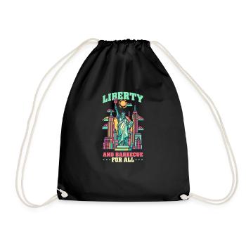 Patriotic Chef Liberty and Barbecue for All - Drawstring Bag - black - Front