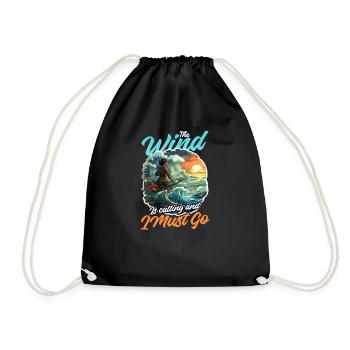 Windsurfen Windruf I Go - Turnbeutel - Schwarz - Vorne