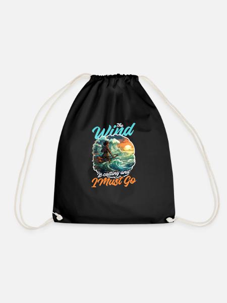 Windsurfen Windruf I Go - Turnbeutel - Schwarz