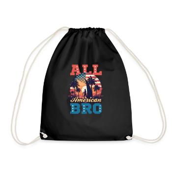 Windsurfen All American Bro - Turnbeutel - Schwarz - Vorne