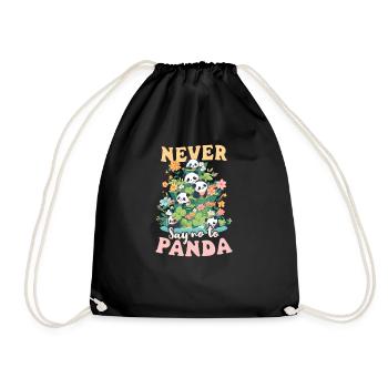 Panda Sag niemals Nein zu Panda - Turnbeutel - Schwarz - Vorne