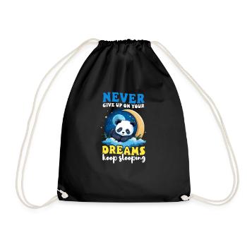 Panda n’abandonne jamais ses rêves continue de dormir - Sac de sport léger - noir - Devant