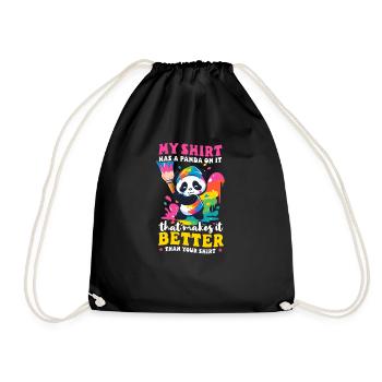 Panda Outfit Panda Besser drauf als deines - Turnbeutel - Schwarz - Vorne