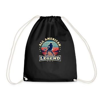 4th Of July Lacrosse All American Legend - Drawstring Bag - black - Front