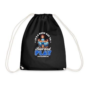 4 juillet Professeur d’éducation physique Bonne course et bon jeu - Sac de sport léger - noir - Devant