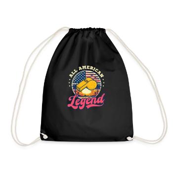 4th Of July PE Teacher All American Legend - Drawstring Bag - black - Front