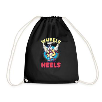 Roues de roller derby avant les talons - Sac de sport léger - noir - Devant