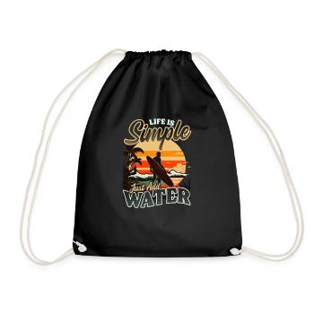 Surfer Einfach Wasser hinzufügen - Turnbeutel - Schwarz - Vorne