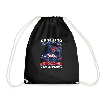 Patriotic 3D Printing Patriotism One Layer A Time - Drawstring Bag - black - Front
