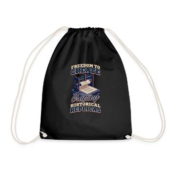 Patriotic 3D Printing Crafting Historical Replicas - Drawstring Bag - black - Front