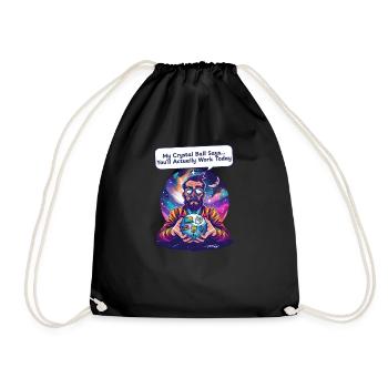 Supervisor Crystal Ball Says Work Today - Drawstring Bag - black - Front