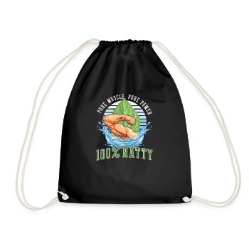 Natty Bodybuilder Pure Muscle Power: 100% Natty - Drawstring Bag - black - Front