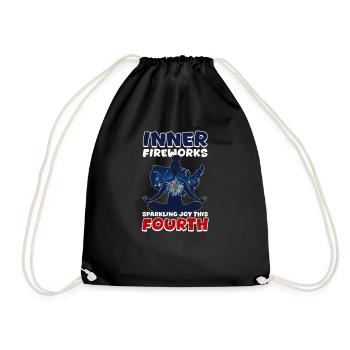 Patriotic Buddhist Sparking Joy This Fourth - Drawstring Bag - black - Front