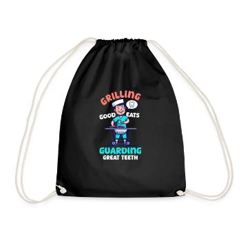 Patriotic Dentist Grilling Good Guarding Great Tee - Drawstring Bag - black - Front