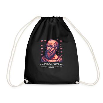 Geek Love He Never Dated a Geek - Drawstring Bag - black - Front