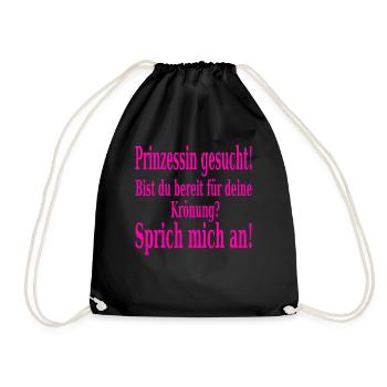 Princess Wanted Cool Saying Gift Idea - Drawstring Bag - black - Front