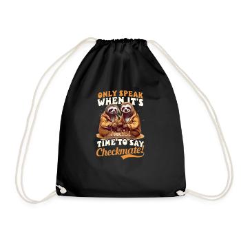 Chess Only Speak Time To Checkmate - Drawstring Bag - black - Front