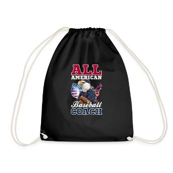 4. Juli Baseballtrainer All American Coach - Turnbeutel - Schwarz - Vorne