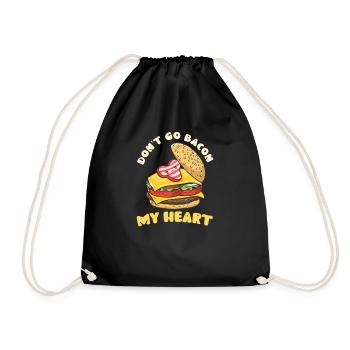 Hamburger Don't Go Bacon My Heart - Turnbeutel - Schwarz - Vorne