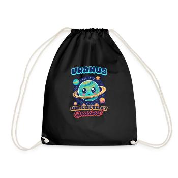 Uranus Uranus: Unbelievably Spacious! - Drawstring Bag - black - Front