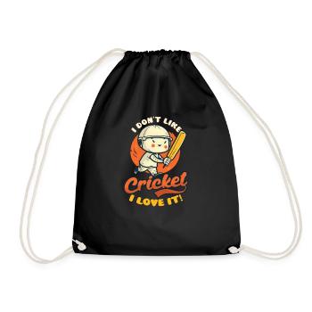 Cricket Player Don't Like Cricket Love It - Drawstring Bag - black - Front
