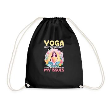 Funny Yoga Lover Pretend Working On My Issues - Drawstring Bag - black - Front