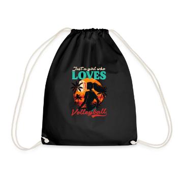 Volleyball Player Girl Loves Volleyball - Drawstring Bag - black - Front