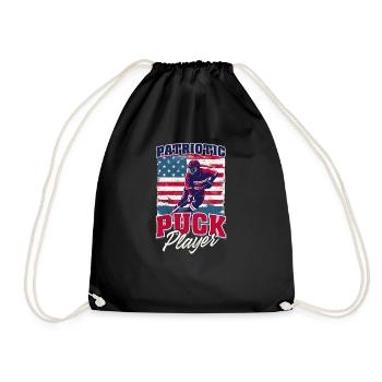 Joueur de rondelle patriotique de hockey du 4 juillet - Sac de sport léger - noir - Devant