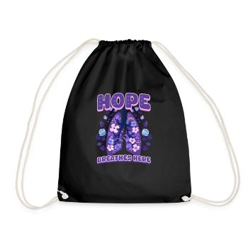 Cystic Fibrosis Hope Breathes Here - Drawstring Bag - black - Front