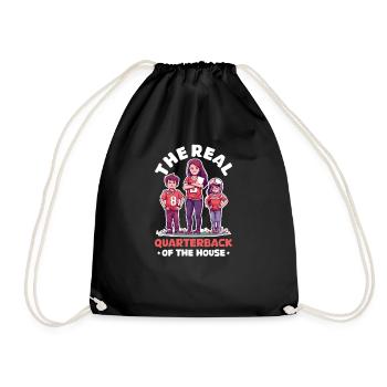 Football Mom Der wahre Quarterback des Hauses - Turnbeutel - Schwarz - Vorne