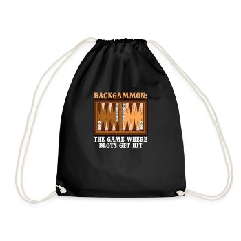 Funny Backgammon The Game Where Blots Get Hit - Drawstring Bag - black - Front