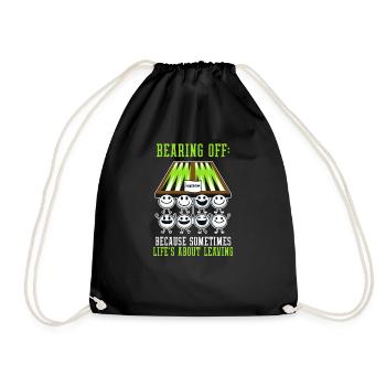 Funny Backgammon Sometimes Life's About Leaving - Drawstring Bag - black - Front