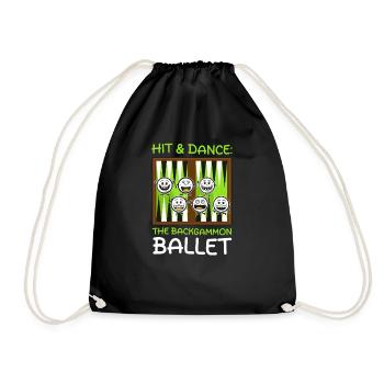 Funny Backgammon Hit & Dance: The Backgammon Balle - Drawstring Bag - black - Front