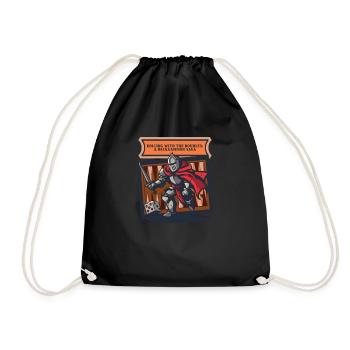 Funny Backgammon Rolling With the Doubles - Drawstring Bag - black - Front