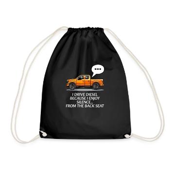 Diesel Car Lover I Enjoy Silence From Back - Drawstring Bag - black - Front