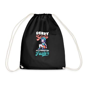 Roller Derby : Les filles à roulettes font plus fort et plus vite - Sac de sport léger - noir - Devant