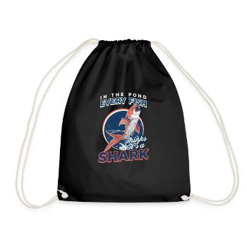 Koi Fish In the Pond, Every Fish Thinks It's a Sha - Drawstring Bag - black - Front