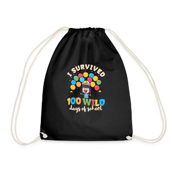 100 jours à l’école ont survécu à 100 jours sauvages - Sac de sport léger - noir - Devant