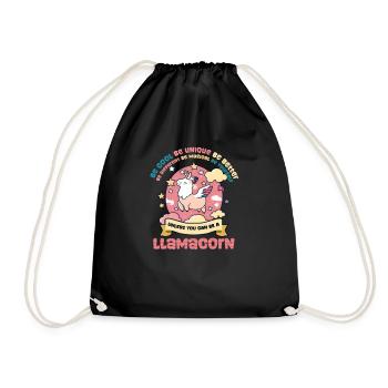 Alpaka-Lama, es sei denn, es kann ein Lamacorn sein - Turnbeutel - Schwarz - Vorne