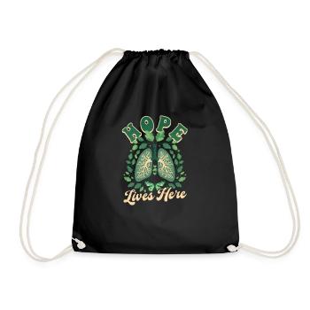 Lung Transplant Hope Lives Here - Drawstring Bag - black - Front