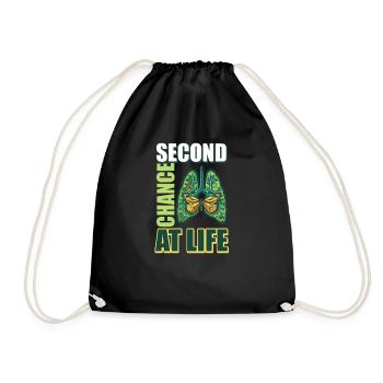Lung Transplant Second Chance at Life - Drawstring Bag - black - Front