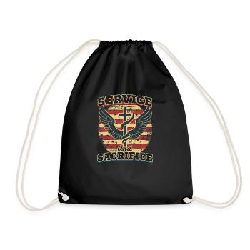 VA Nurse Service And Sacrifice - Drawstring Bag - black - Front