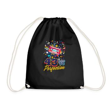 43rd Birthday 43 - Aged To Perfection - Drawstring Bag - black - Front