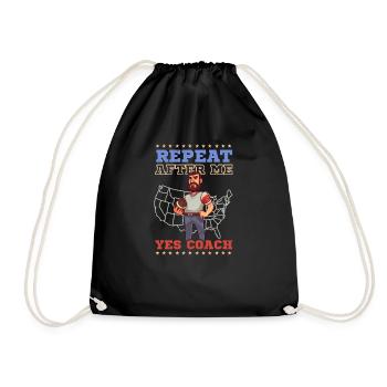 4th Of July Football Coach Repeat Yes Coach - Drawstring Bag - black - Front