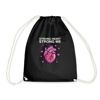 Conscience des cardiopathies congénitales : cœur fort, moi plus fort - Sac de sport léger - noir - Devant