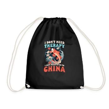 Chinese No Therapy Just Go China - Drawstring Bag - black - Front